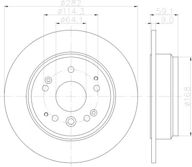 HELLA 8DD 355 120-321 Bremsscheibe f&uuml;r ACURA/HONDA