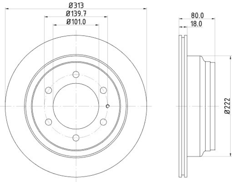 HELLA 8DD 355 106-021 Bremsscheibe für OPEL
