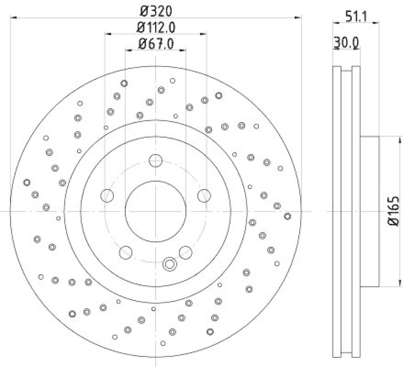 HELLA 8DD 355 120-351 Bremsscheibe f&uuml;r MB