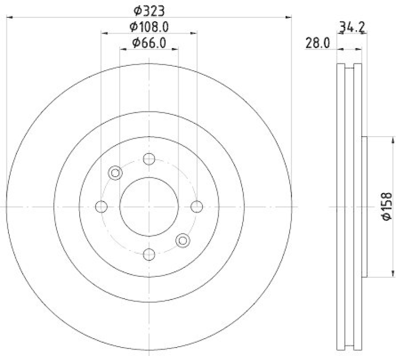 HELLA 8DD 355 120-401 Bremsscheibe für CITROËN