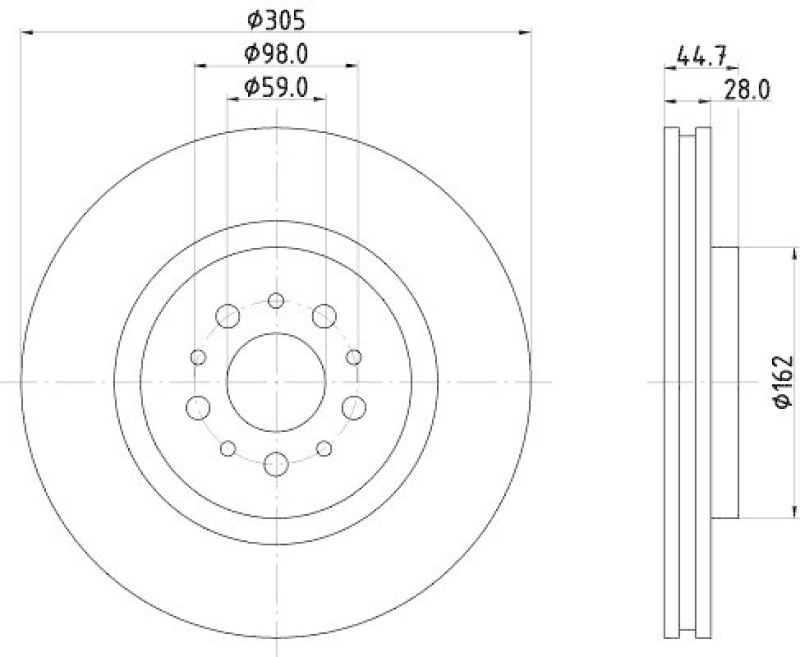 HELLA 8DD 355 106-171 Bremsscheibe f&uuml;r ALFA