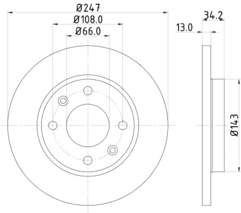 HELLA 8DD 355 106-191 Bremsscheibe f&uuml;r P.S.A