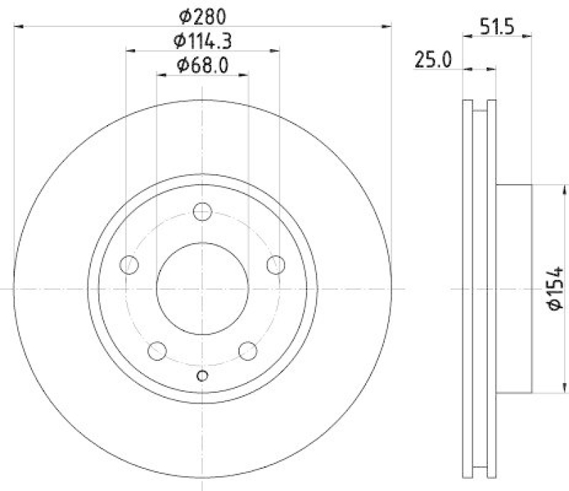 HELLA 8DD 355 120-441 Bremsscheibe für MAZDA