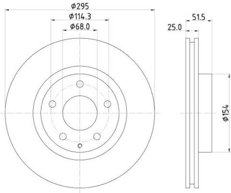 HELLA 8DD 355 120-451 Bremsscheibe f&uuml;r MAZDA