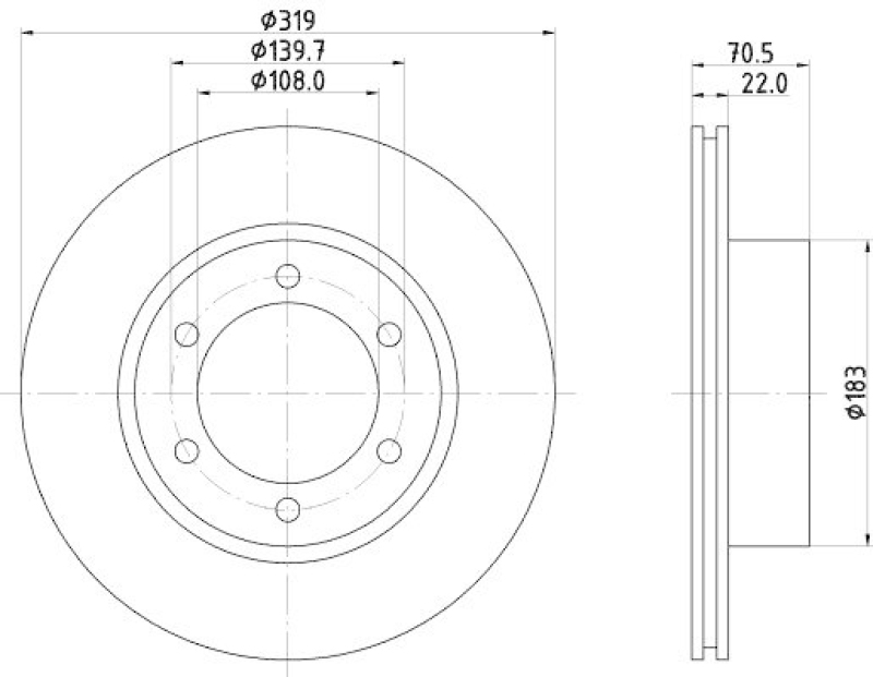 HELLA 8DD 355 106-241 Bremsscheibe f&uuml;r TOYOTA