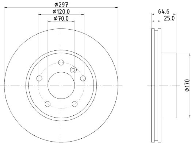 HELLA 8DD 355 106-271 Bremsscheibe f&uuml;r LANDROVER RANGE ROVER II