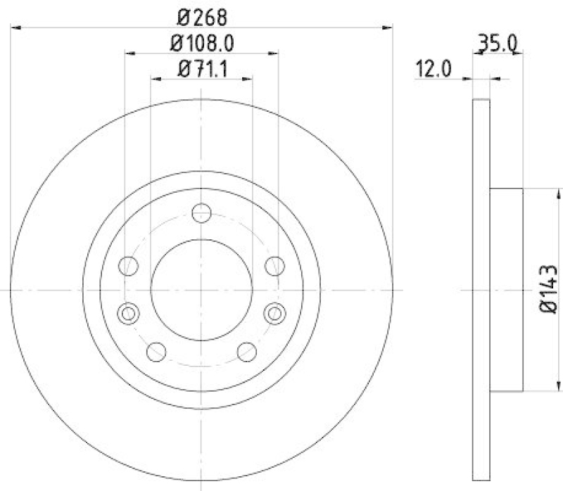HELLA 8DD 355 120-491 Bremsscheibe f&uuml;r P.S.A
