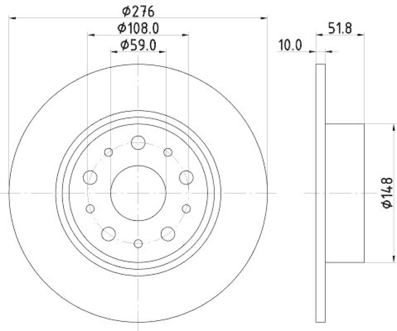 HELLA 8DD 355 106-381 Bremsscheibe f&uuml;r ALFA/LANCIA