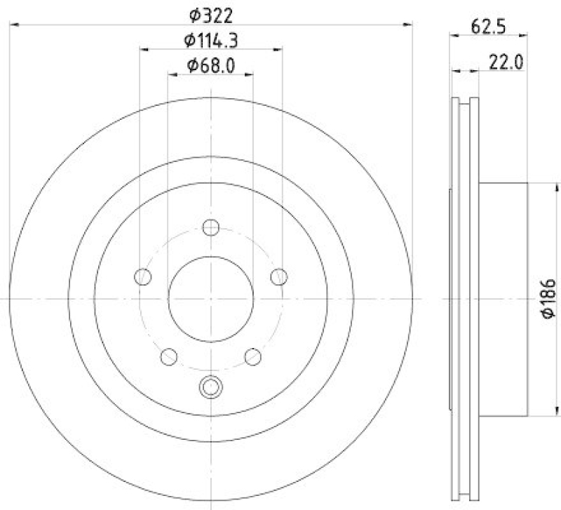 HELLA 8DD 355 120-551 Bremsscheibe f&uuml;r NISSAN