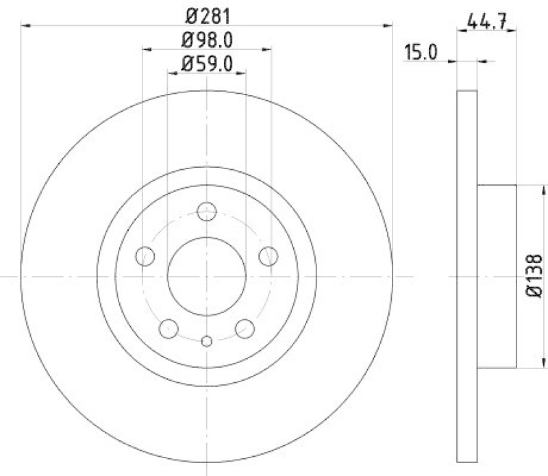 HELLA 8DD 355 106-451 Bremsscheibe f&uuml;r ALFA