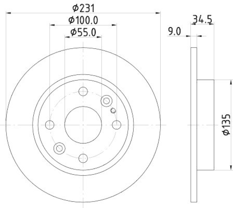 HELLA 8DD 355 106-471 Bremsscheibe für MAZDA