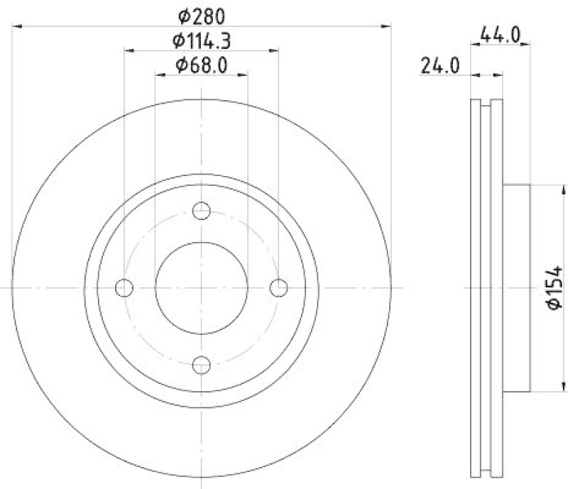 HELLA 8DD 355 120-591 Bremsscheibe f&uuml;r NISSAN