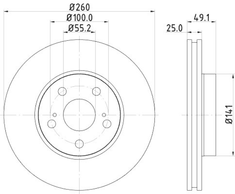 HELLA 8DD 355 106-511 Bremsscheibe f&uuml;r TOYOTA