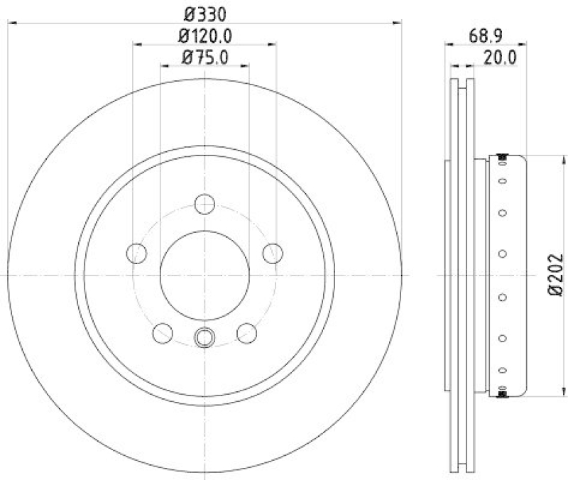 HELLA 8DD 355 120-671 Bremsscheibe f&uuml;r BMW