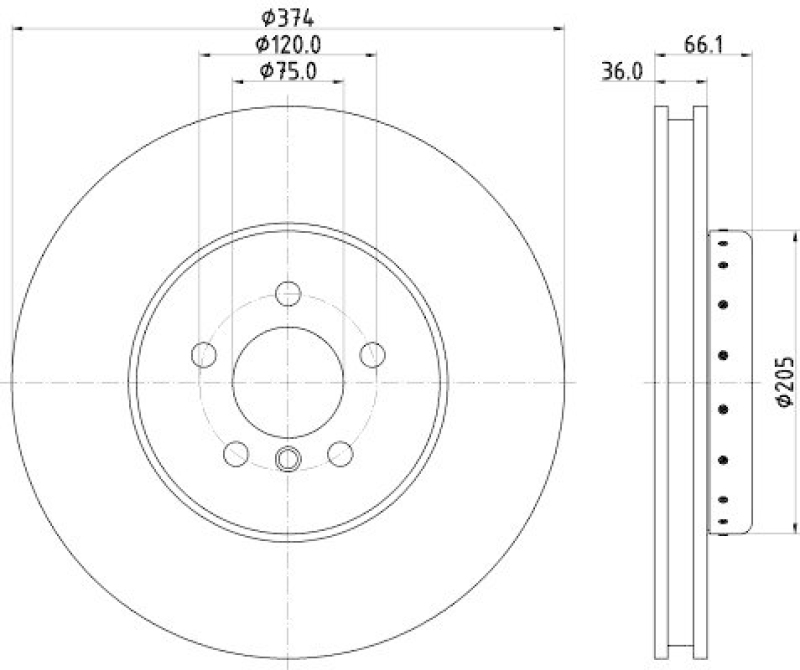 HELLA 8DD 355 120-681 Bremsscheibe f&uuml;r BMW