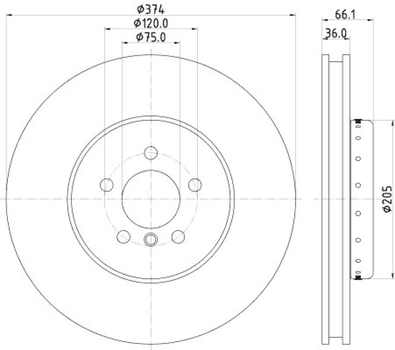 HELLA 8DD 355 120-691 Bremsscheibe f&uuml;r BMW