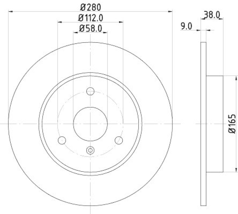 HELLA 8DD 355 106-601 Bremsscheibe f&uuml;r SMART