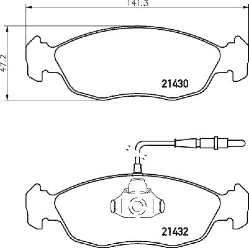 HELLA 8DB 355 007-711 Bremsbelagsatz, Scheibenbremsbelag für P.S.A