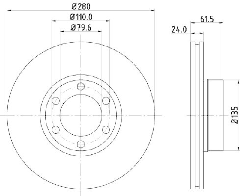 HELLA 8DD 355 106-611 Bremsscheibe f&uuml;r RENAULT/OPEL