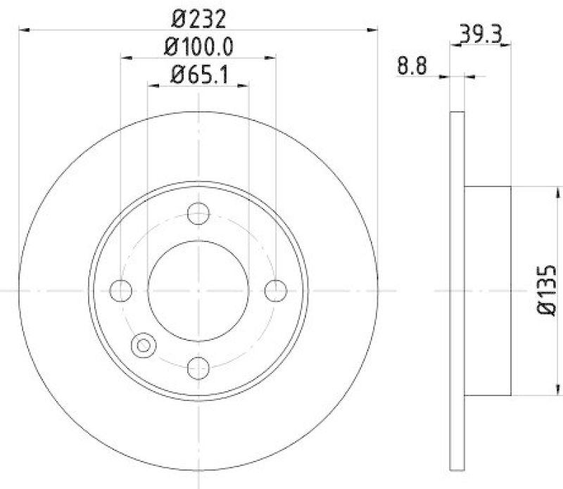 HELLA 8DD 355 106-681 Bremsscheibe f&uuml;r VW/SEAT