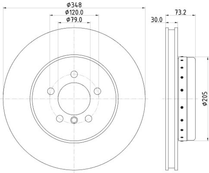 HELLA 8DD 355 120-751 Bremsscheibe f&uuml;r BMW Z4 ROADSTER (E89)