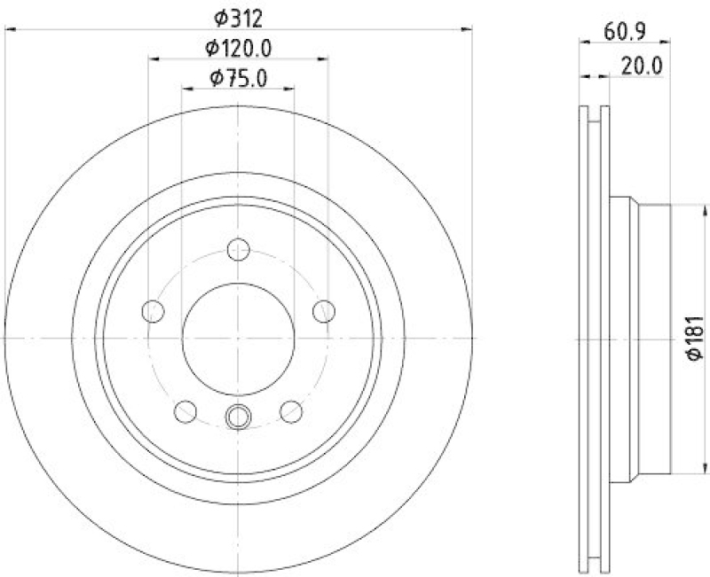 HELLA 8DD 355 106-771 Bremsscheibe f&uuml;r BMW