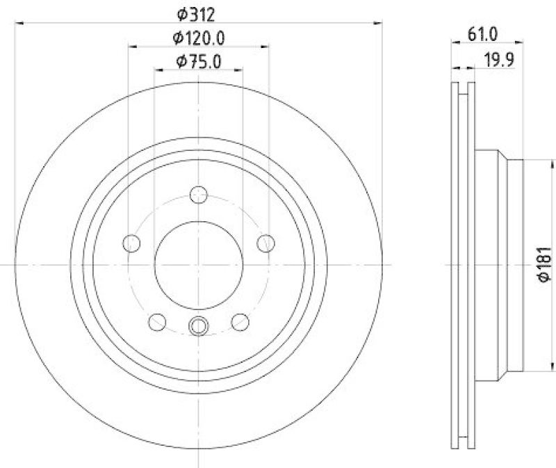 HELLA 8DD 355 106-791 Bremsscheibe für BMW