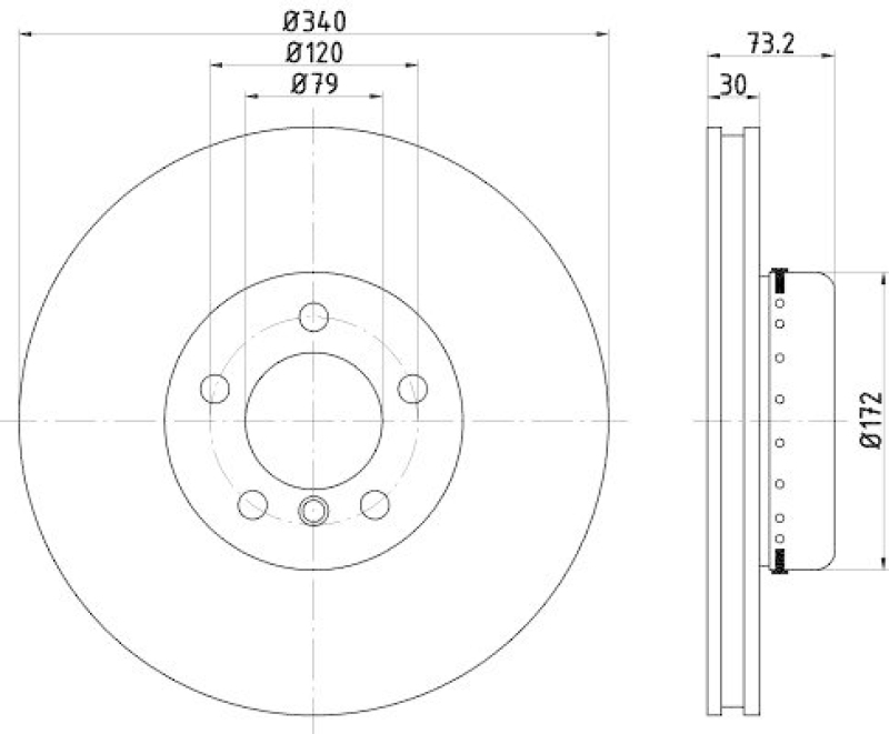 HELLA 8DD 355 120-811 Bremsscheibe f&uuml;r BMW