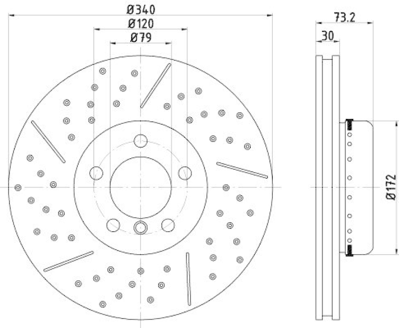 HELLA 8DD 355 120-821 Bremsscheibe f&uuml;r BMW