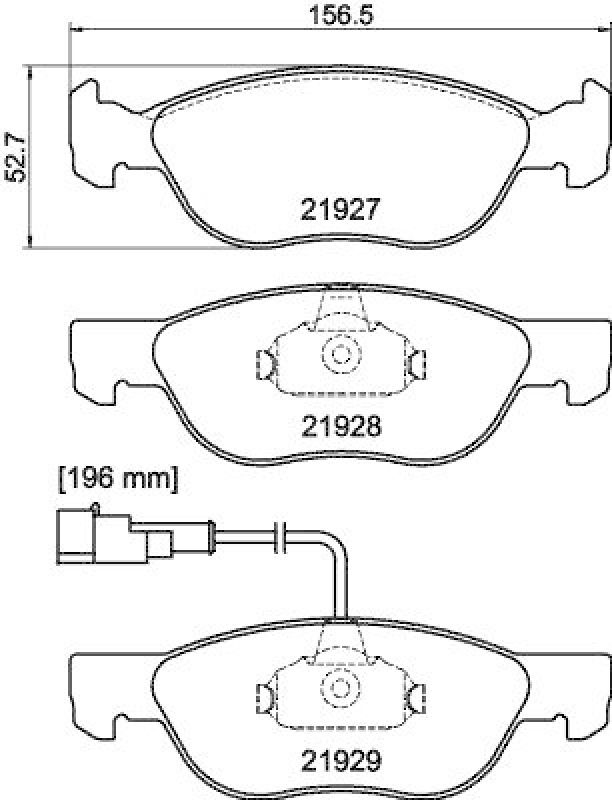 HELLA 8DB 355 007-901 Bremsbelagsatz, Scheibenbremsbelag f&uuml;r FIAT/LANCIA/ALFA