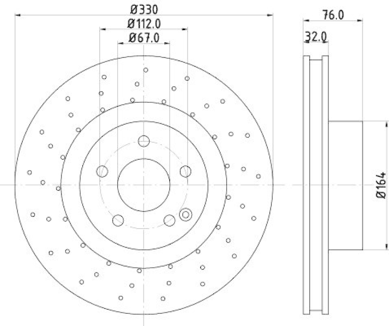 HELLA 8DD 355 106-851 Bremsscheibe f&uuml;r MB