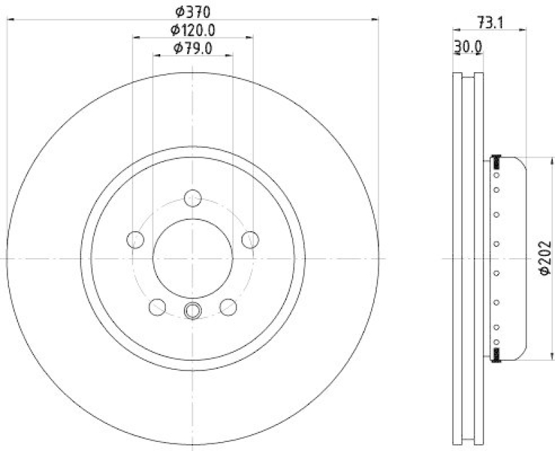 HELLA 8DD 355 120-831 Bremsscheibe f&uuml;r BMW