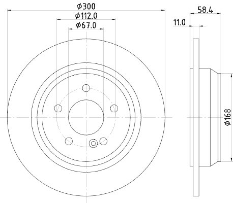 HELLA 8DD 355 106-891 Bremsscheibe f&uuml;r MB