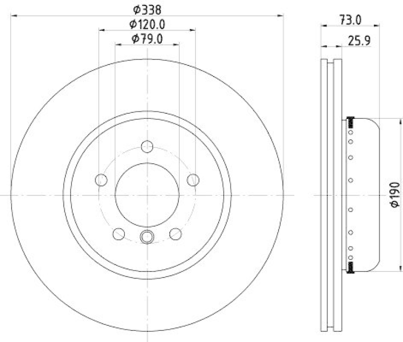 HELLA 8DD 355 120-861 Bremsscheibe f&uuml;r BMW