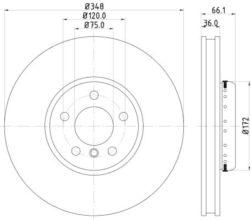 HELLA 8DD 355 120-881 Bremsscheibe f&uuml;r BMW