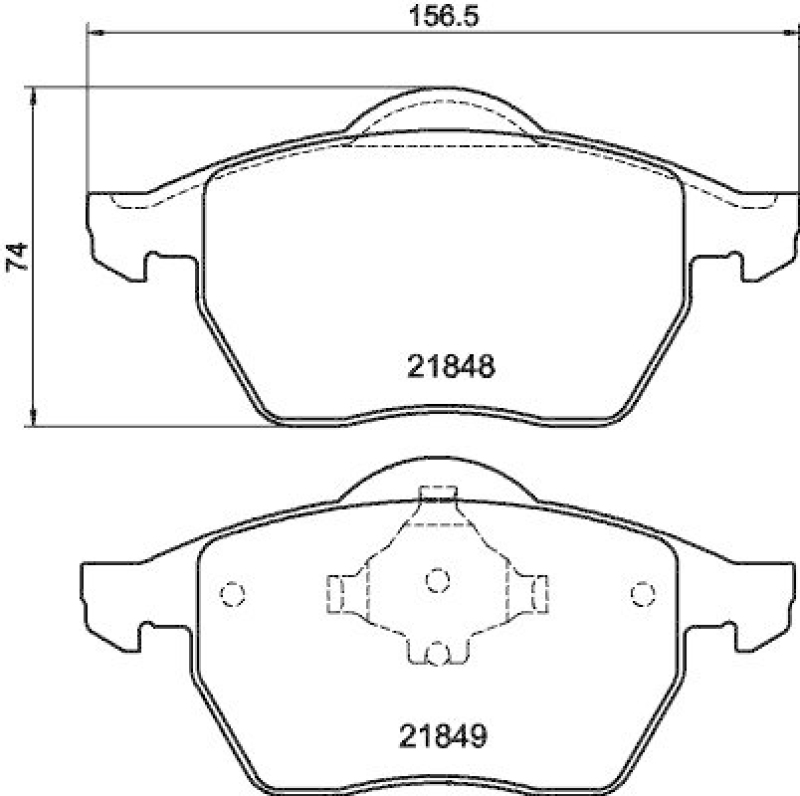 HELLA 8DB 355 008-001 Bremsbelagsatz, Scheibenbremsbelag f&uuml;r VW/FORD/SEAT