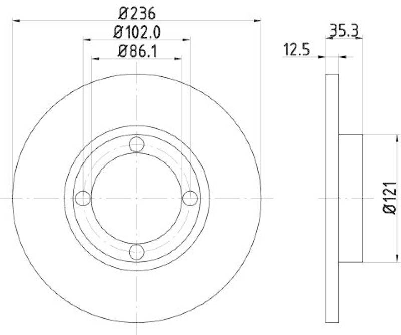 HELLA 8DD 355 107-011 Bremsscheibe f&uuml;r CHEVROLET/DAEWOO