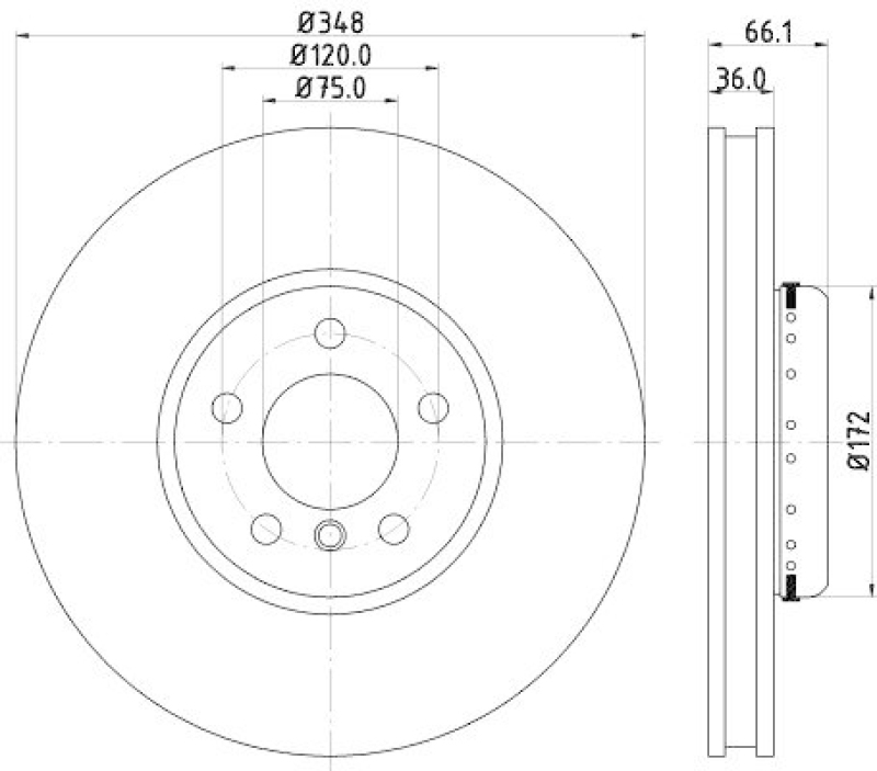 HELLA 8DD 355 120-891 Bremsscheibe f&uuml;r BMW