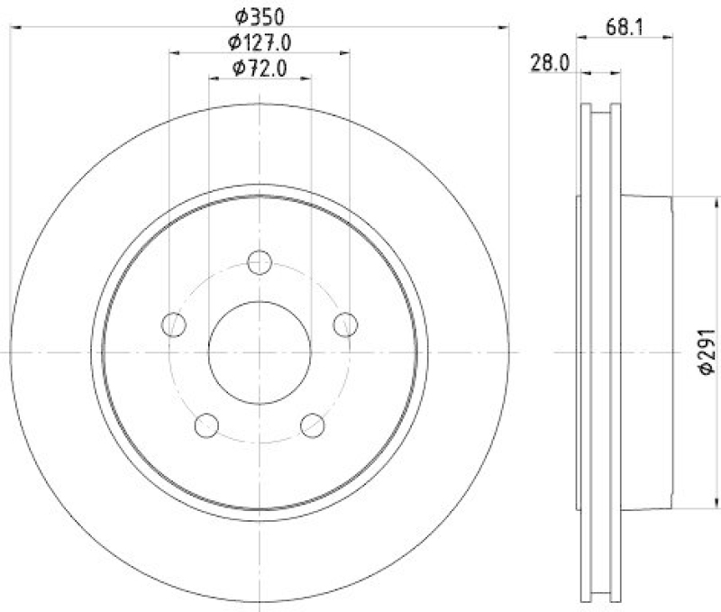 HELLA 8DD 355 120-911 Bremsscheibe f&uuml;r JEEP
