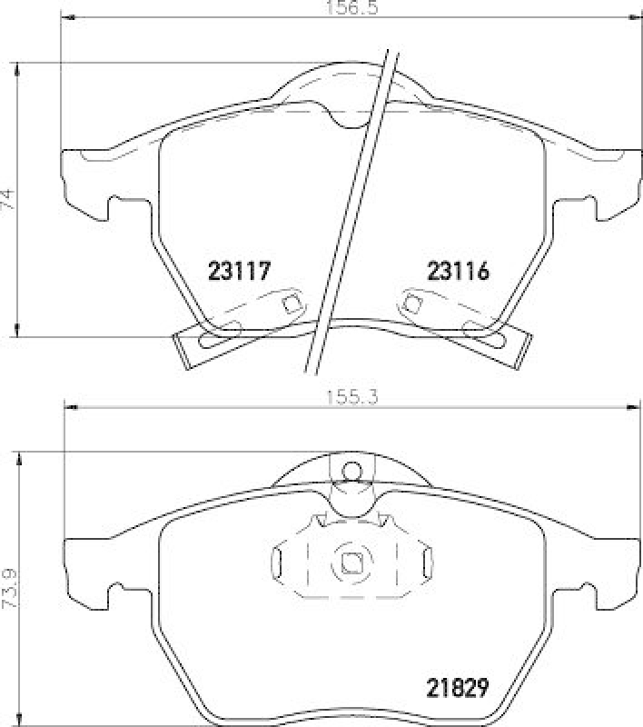 HELLA 8DB 355 008-041 Bremsbelagsatz, Scheibenbremsbelag für SAAB