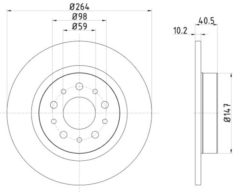 HELLA 8DD 355 120-931 Bremsscheibe f&uuml;r FIAT 500L (199_)