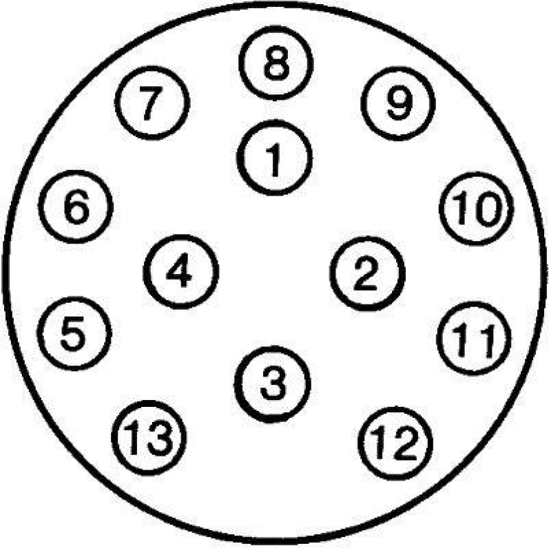 HELLA 8JB 005 949-011 Steckdose K 19, 13 polig Schraubkontakt