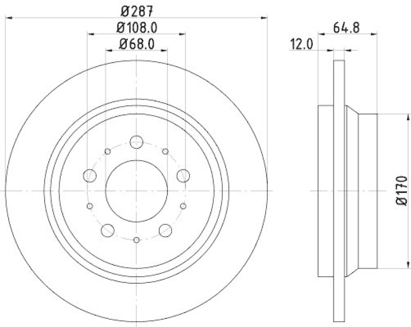 HELLA 8DD 355 107-091 Bremsscheibe f&uuml;r VOLVO