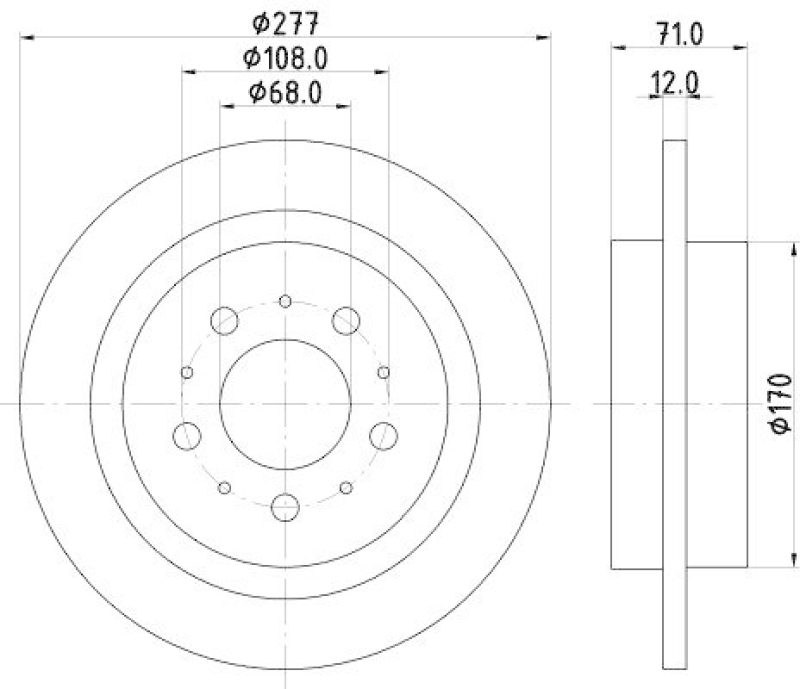 HELLA 8DD 355 107-101 Bremsscheibe f&uuml;r VOLVO