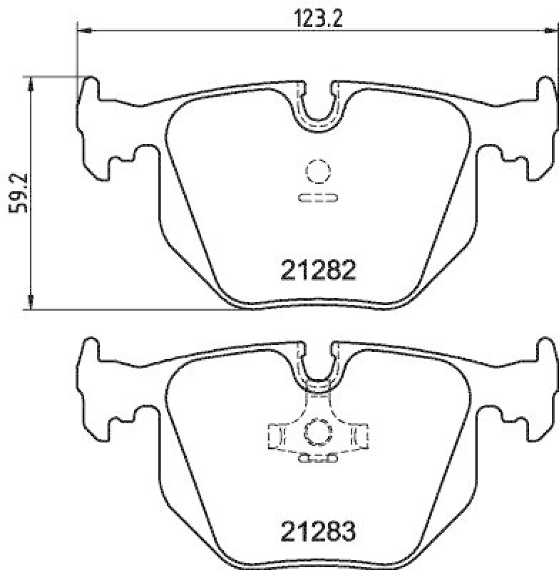HELLA 8DB 355 008-121 Bremsbelagsatz, Scheibenbremsbelag für BMW/MASERATI