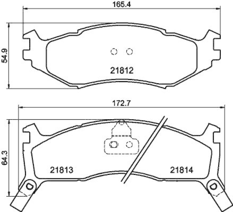 HELLA 8DB 355 008-221 Bremsbelagsatz, Scheibenbremsbelag f&uuml;r CHRYSLER