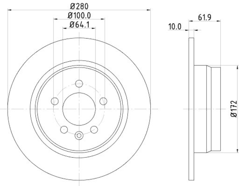 HELLA 8DD 355 107-261 Bremsscheibe für ROVER/MG
