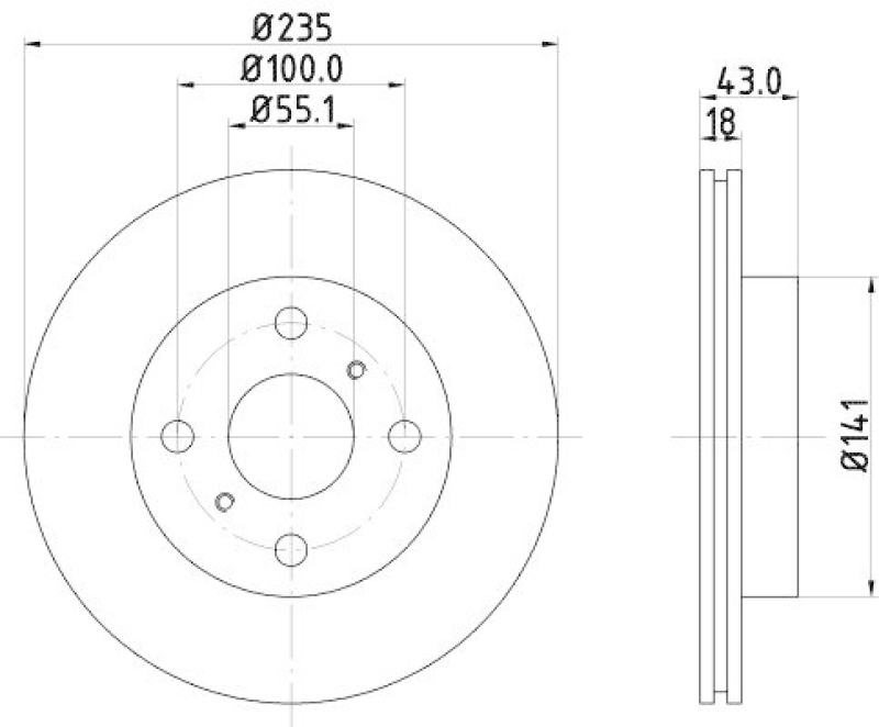HELLA 8DD 355 107-281 Bremsscheibe f&uuml;r TOYOTA