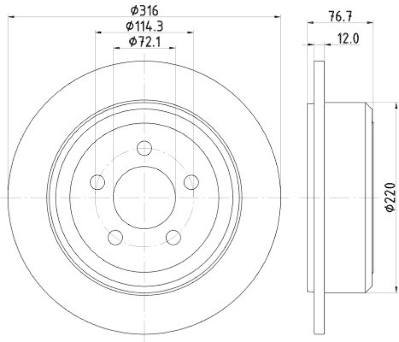 HELLA 8DD 355 122-221 Bremsscheibe f&uuml;r DODGE/JEEP