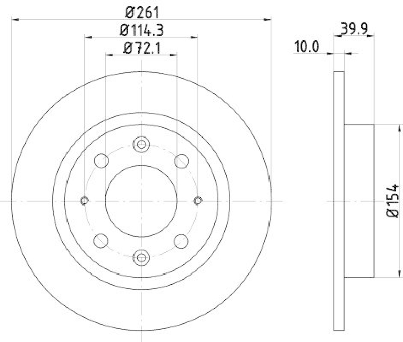 HELLA 8DD 355 107-371 Bremsscheibe f&uuml;r KIA